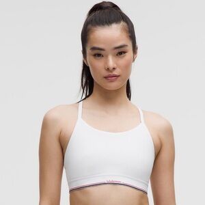 Lululemon Flow Y Mid-Support Bra *Logo White Size 6 NWT